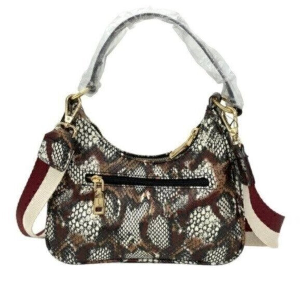 INC International Concepts Zaree Snakeskin Python Print Shoulder Crossbody Bag
